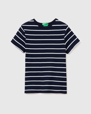 Benetton Benetton, Crew Neck Striped T-Shirt - Black