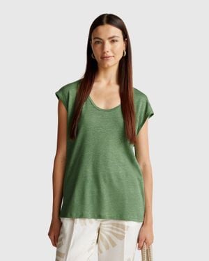 Benetton Benetton, Maglietta Scollo Ampio - Verde