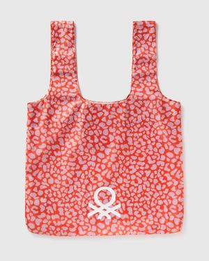 Benetton Benetton, Bolsa De Mano Con Estampado Animal, Talla, Mujer - Rojo
