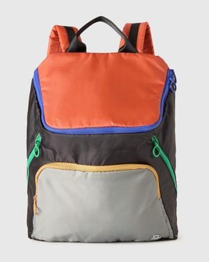 Benetton Benetton, Colour Block Nylon Backpack - Black