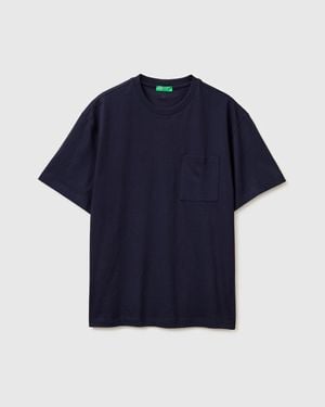 Benetton Benetton, T-Shirt With Pocket - Blue