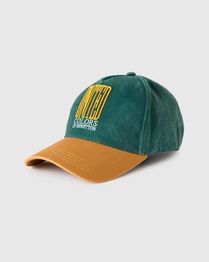 Benetton Benetton, Baseballkappe Mit Stickerei, Größe, Grün, Herren - Schwarz