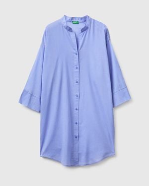 Benetton Benetton, Strandüberwurf, Größe, Lavendel, Damen - Blau