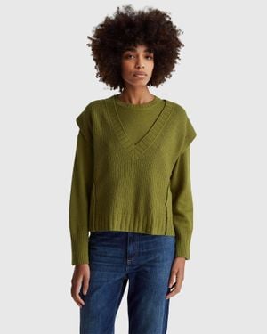 Benetton Benetton, V-Neck Vest - Green