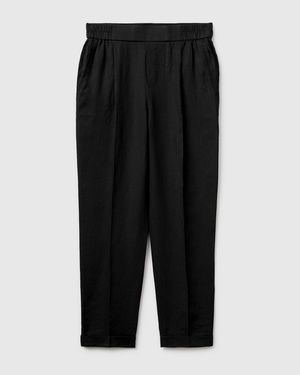 Benetton Benetton, 100% Linen Cigarette Trousers - Black