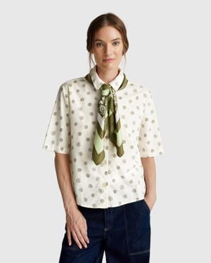Benetton Benetton, Short Sleeve Patterned Shirt - Black