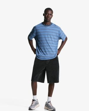 Bershka Corduroy Jogger Bermuda Shorts - Blue