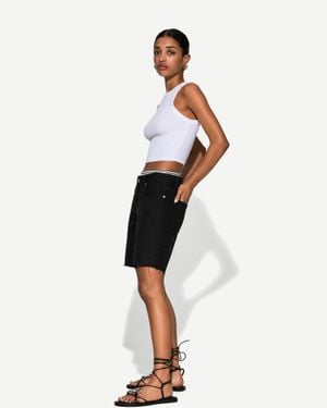 Bershka Denim Bermuda Shorts - White