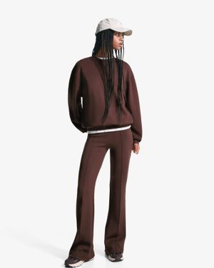Bershka Soft Modal Flared Pants - Brown