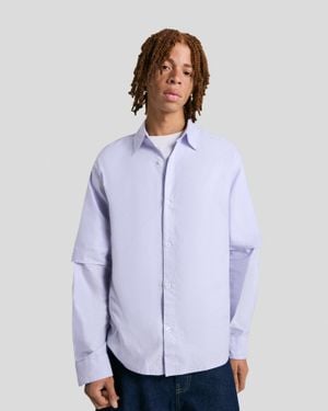 Bershka Oversize Shirt With Double Sleeves - White