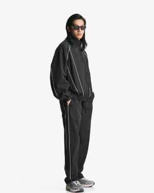 Bershka Technical Sporty Baggy Pants - Black