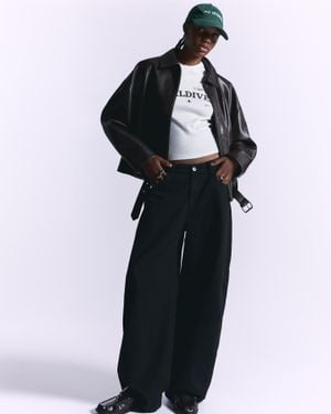Bershka Barrel Pants - Black