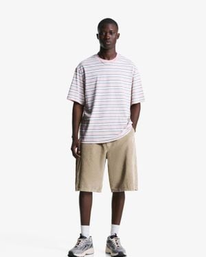 Bershka Corduroy Jogger Bermuda Shorts - White
