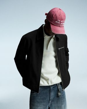 Bershka Overshirt With Zipper - Black