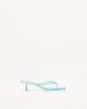 Bershka Jelly Heeled Sandals - Blue