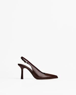 Bershka High-Heel Slingback Shoes - White