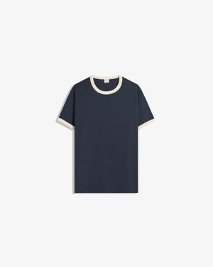 Bershka Ribbed Short Sleeve T-Shirt - Blue