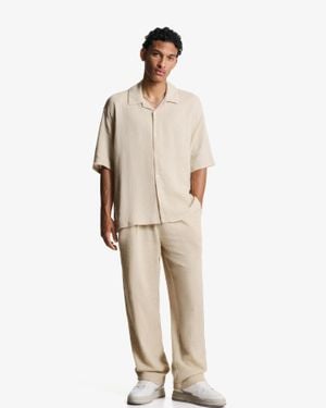 Bershka Wide-Leg Pants - Natural