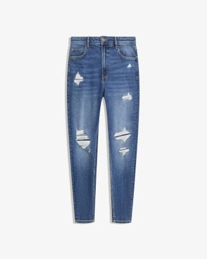 Bershka Ripped Carrot Fit Jeans - Blue