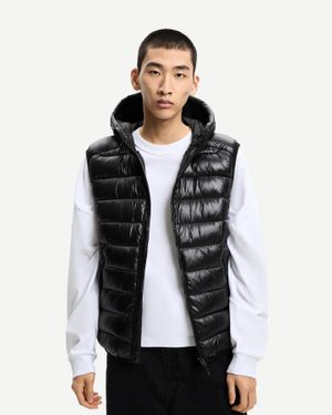 Bershka Lightweight Puffer Vest - Black