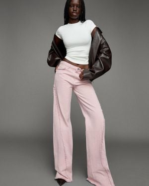 Bershka Textured Flared Jeans - Gray