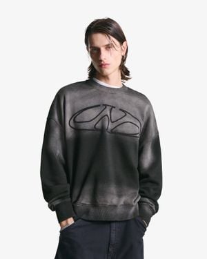 Bershka Oversized Faded Sweatshirt - Black