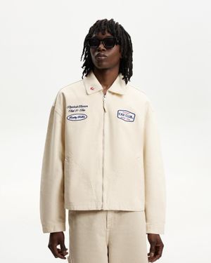 Bershka Jacket With Patches - Natural