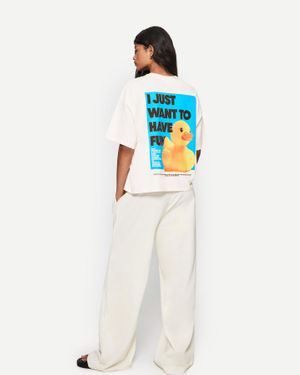 Bershka Short Sleeve T-Shirt With Print - White