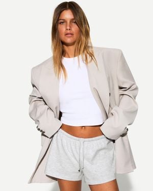 Bershka Plush Shorts - White