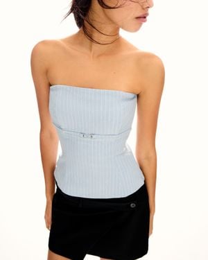 Bershka Belted Bandeau Top - White