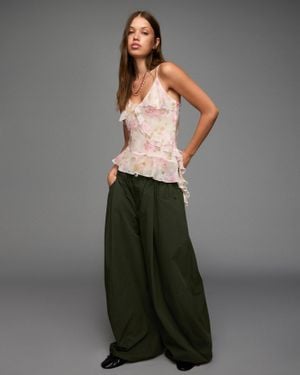 Bershka Ruffled Tank Top - Gray