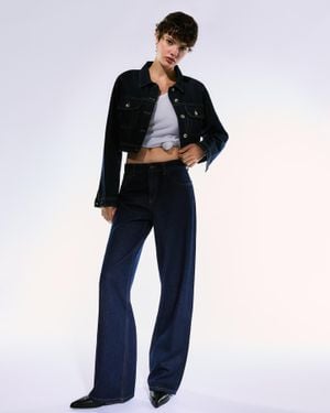 Bershka Wide-Leg Straight Fit Jeans - Blue