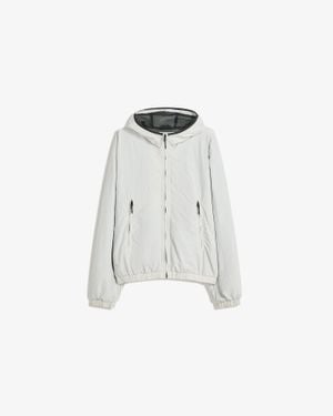 Bershka Technical Jacket With Hood - White