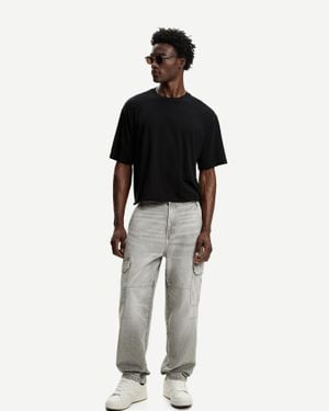 Bershka Baggy Cargo Jeans - Black