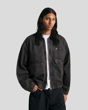 Bershka Denim Jacket With Pockets - Black