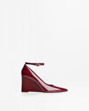 Bershka High-Heel Wedges With Ankle Strap - Pink