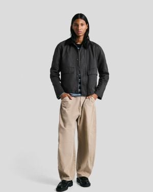Bershka Waxed-Finish Jacket - Black