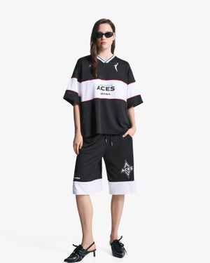 Bershka Wnba Sports Bermuda Shorts - Black