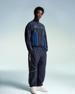 Bershka Super Baggy Technical Pants - Blue
