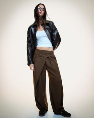 Bershka Tailored Pants - Brown