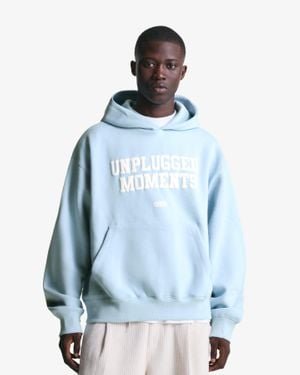 Bershka Printed Hoodie - Blue