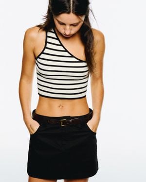 Bershka Asymmetric Top - Black