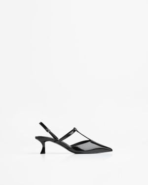 Bershka Kitten-Heel Shoes With Strap - White