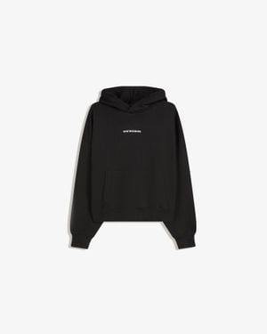 Bershka Printed Boxy Fit Hoodie - Black