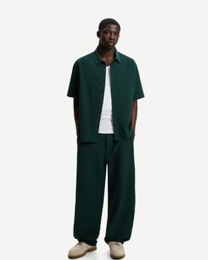 Bershka Pleated Jogger Baggy Pants - Green