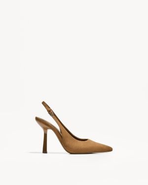 Bershka Heel Slingback Shoes - White