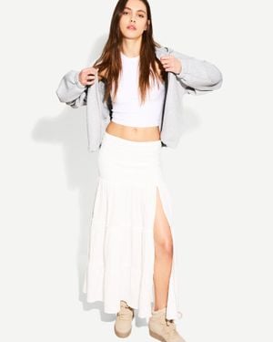 bershka green midi skirt