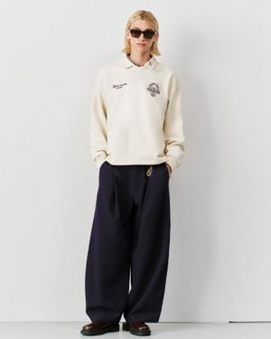 Bershka Tailored Barrel Pants With Darts - White