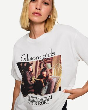 Bershka Gilmore Girls Print Short Sleeve T-Shirt - White