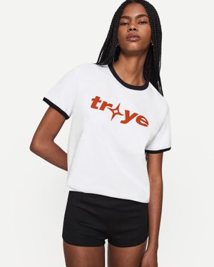 Bershka Troye Sivan Print Short Sleeve T-Shirt - White